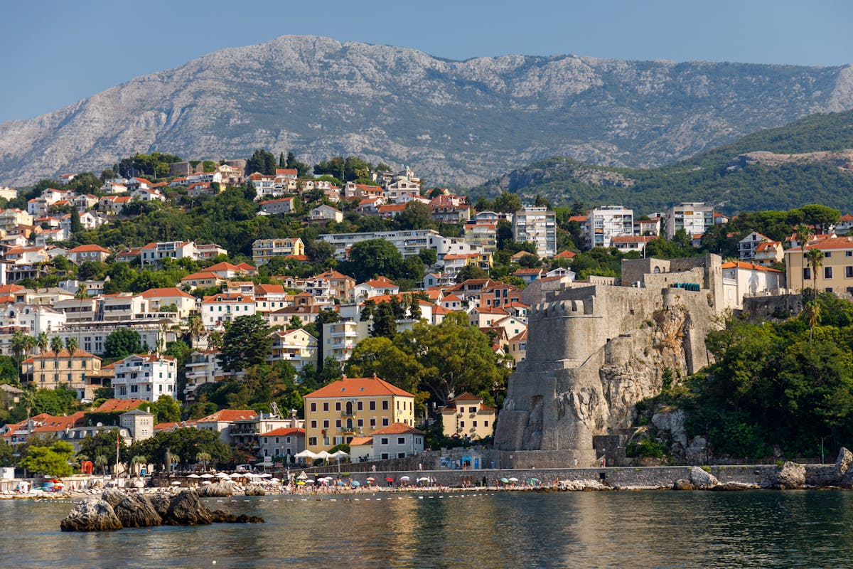 View from Kanli Kula fortress over the rooftops of Herceg Novi