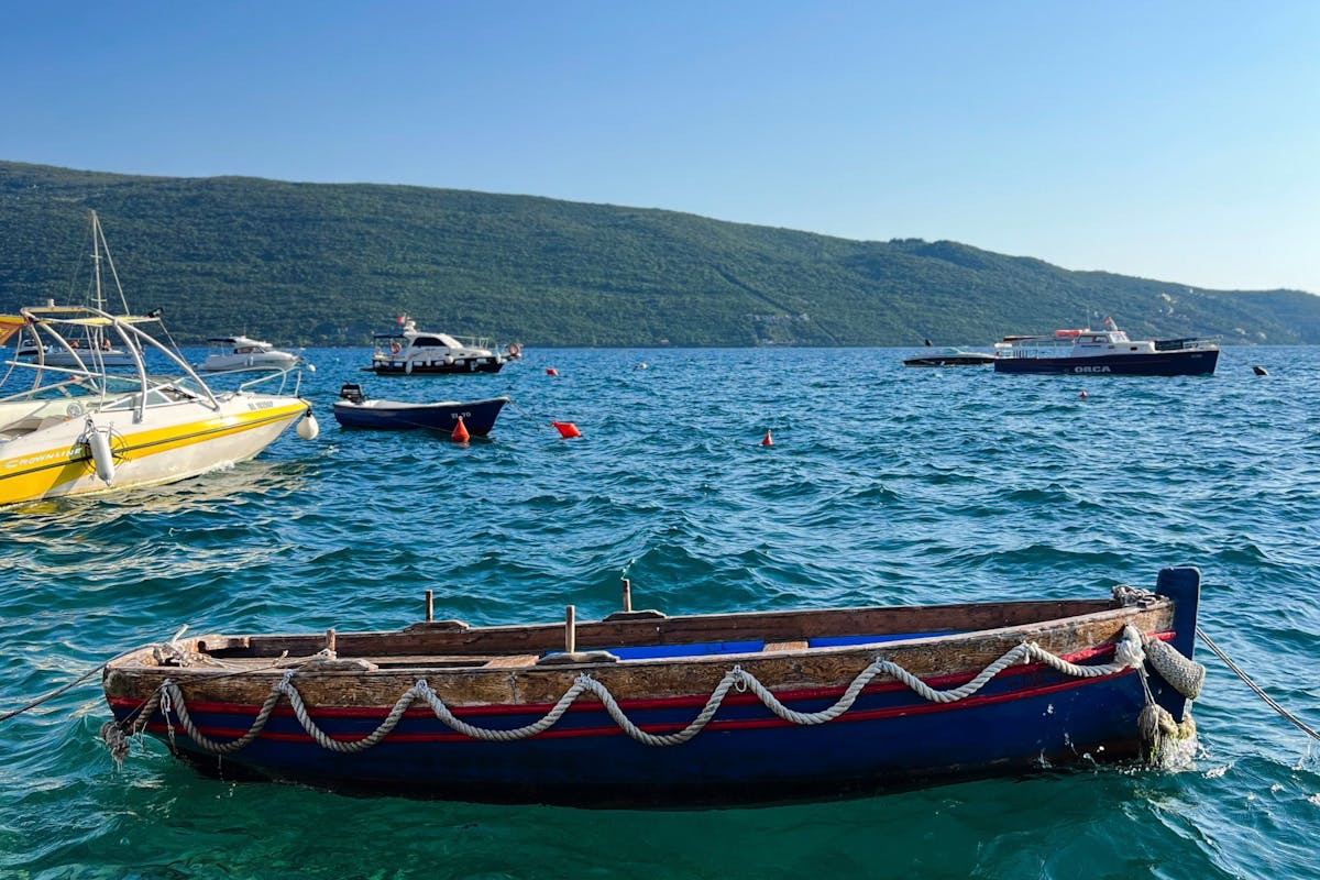 The Prevlaka Peninsula road with views toward Mamula Island